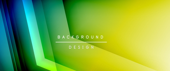 Arrow lines, technology digital template with shadows and lights on gradient background. Trendy simple fluid color gradient abstract background with dynamic straight shadow lines effect