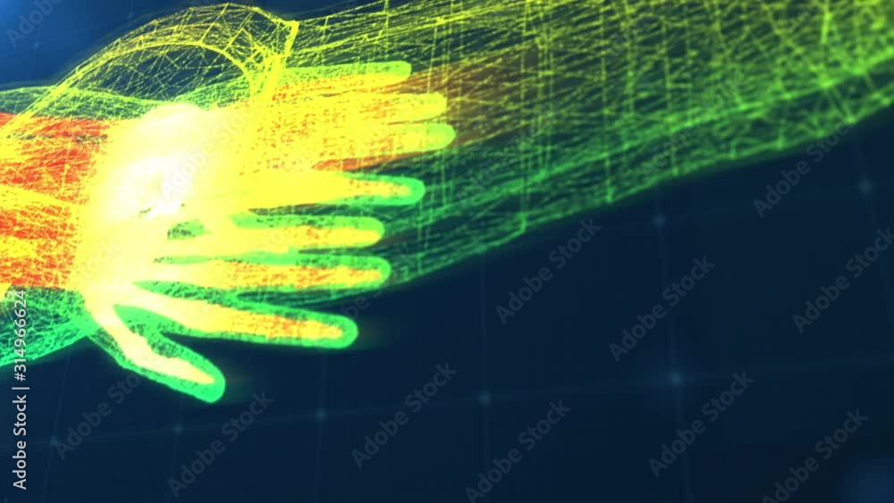 Fototapete futuristic head up display motion element virtual biomedical holographic human body scan neurologica