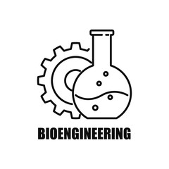 Bio Engineering icon. Outline thin line flat illustration. Isolated on white background. 