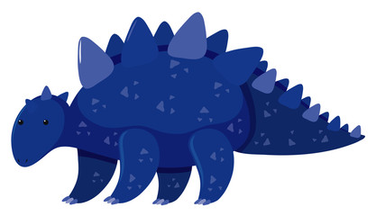 Single picture of stegosaurus in blue