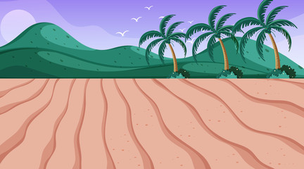Nature scene with sand and trees