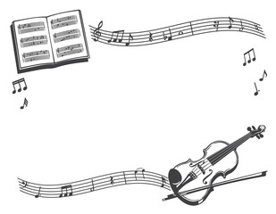 クラシック音楽の楽器イラスト素材セット Antique Canvas Print Antiq 夏妃 吉野