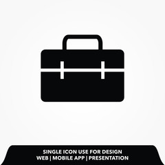 briefcase black and white icon design