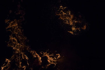 Fototapeta premium Photography of fire (bonfire), a bright flame