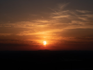 Orange Sunset with clouds