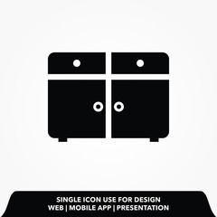 Kitchen furniture icon, vector best flat icon on texture background