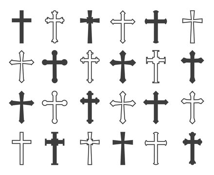 Outline christian crosses
