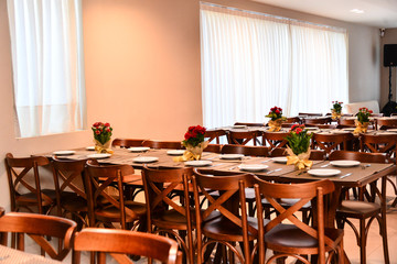 interior of restaurant, table setting
