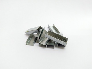 Metal Staples isolated on white background