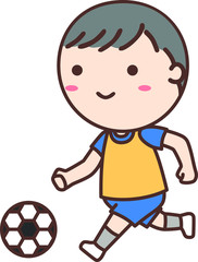 サッカーをする男の子