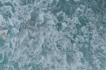 Ice bricks with bubbles of air inside. Abstract ice crystal texture. Clear ice background.