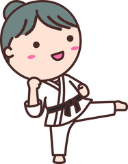 空手をする女の子