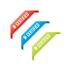 Set of Vector Certified Corner Ribbons