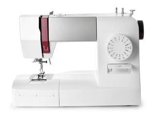 Sewing machine on white background