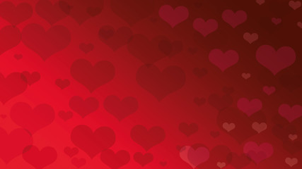 Valentines Day banner background made of many red hearts. Copyspace. Love concept.