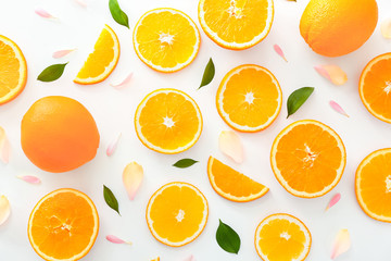 Sweet oranges on white background