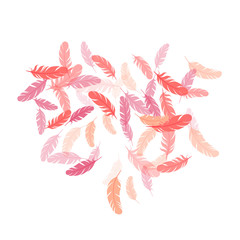 Flying feather elements airy vector design.