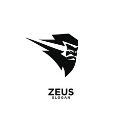 Zeus god head black logo design