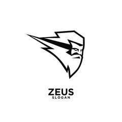 Zeus god head black logo design