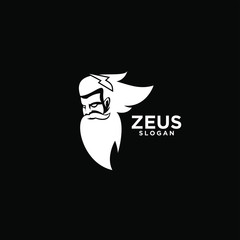Zeus god head black logo design