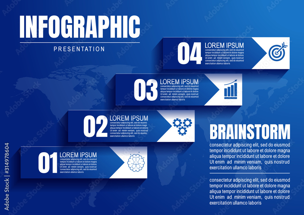 Canvas Prints infographic business data, process chart design template for presentation. abstract timeline element