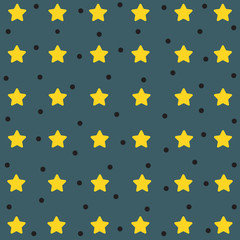 Yellow stars with black dot on dark blue ocean color.