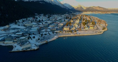 Naklejka premium Winter views of Seward, Alaska 