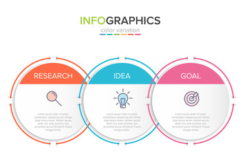 Naklejka premium Concept of arrow business model with 3 successive steps. Three colorful graphic elements. Timeline design for brochure, presentation. Infographic design layout.