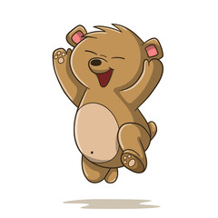 Happy cartoon bear. Vector illustration with separate layers.