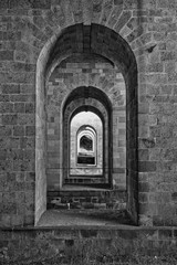 Brick arches of a bridge