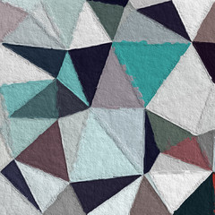 Fototapeta premium Colorful triangles pattern with a grainy texture background. Background texture wall and have copy space for text. Picture for creative wallpaper or design art work.