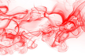 Beautiful red smoke abstract on white background fo design