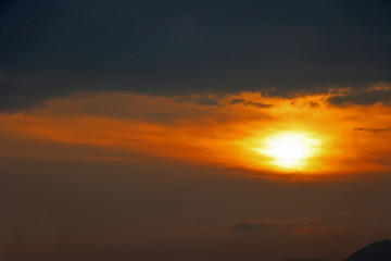 Fototapeta premium Amazing beautiful sunset with the coconut plams