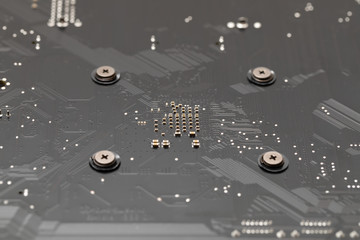Computer motherboard close up