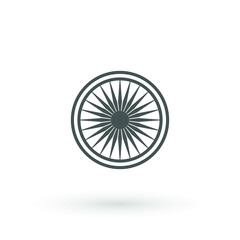 Ashoka Wheel Indian symbol icon. Element of India for mobile concept and web apps icon. Outline, thin line icon for website design and development, app development