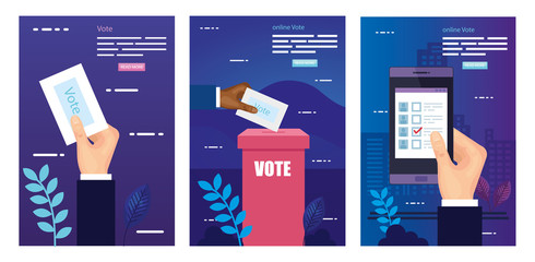 set poster of vote with icons