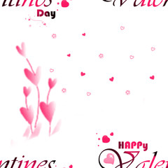 Valentine's Day Text Poster Pattern On Isolated White Background