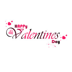 Fototapeta na wymiar Valentine's Day Text Poster Pattern On Isolated White Background