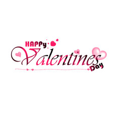 Valentine's Day Text Poster Pattern On Isolated White Background