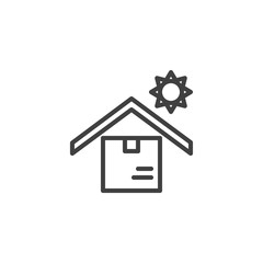 Packaging protection line icon. linear style sign for mobile concept and web design. Parcel protect from heat outline vector icon. Logistics delivery service symbol, logo illustration