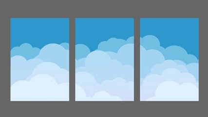 Sky and Clouds Background. Stylish design with a flat poster, web banners. Vector design