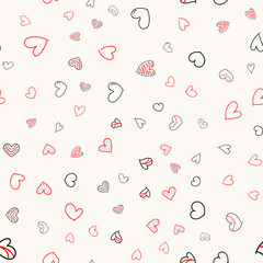 Seamless pattern with Valentine's day ornaments. Vector