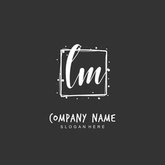 Handwritten initial letter L M LM for identity and logo. Vector logo template with handwriting and signature style.