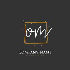 Handwritten initial letter O M OM for identity and logo. Vector logo template with handwriting and signature style.