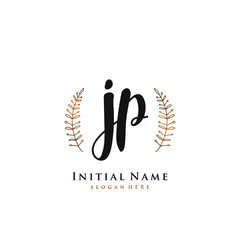 JP Initial handwriting logo vector