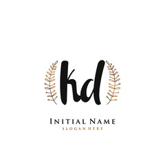 KD Initial handwriting logo vector