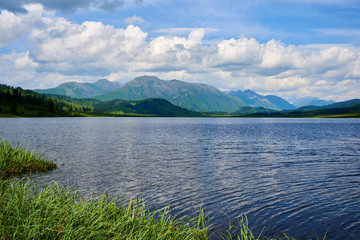 Yazevoe Lake in Altai mountains. Katon-Karagay National Park.  Kazakhstan.