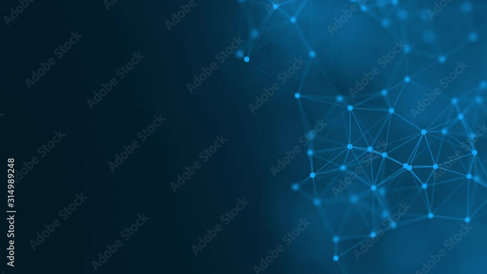 Wall mural abstract technology futuristic with connection glowing lines and particle on dark blue background. s