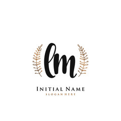 LM Initial handwriting logo vector