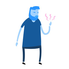 Man feeling pain or numbness in his hand. Simple style icon. Colorful flat vector illustration. Isolated on white background.